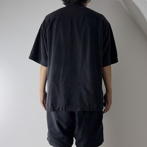 Tommy Bahama Silk open-collar shirt black [L] 古着