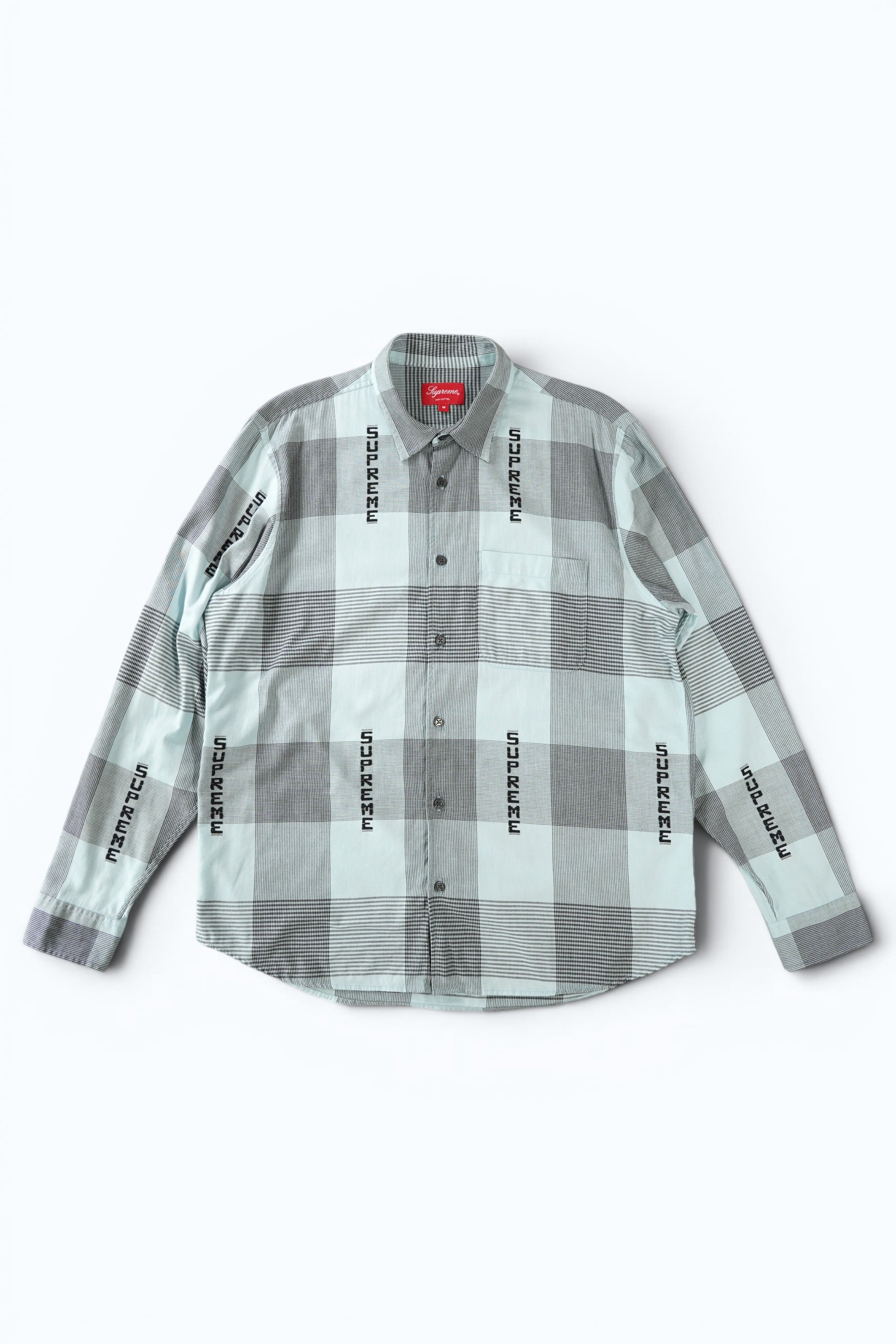 Supreme 20SS Logo Plaid Shirt 刺繍ロゴ チェックシャツ M