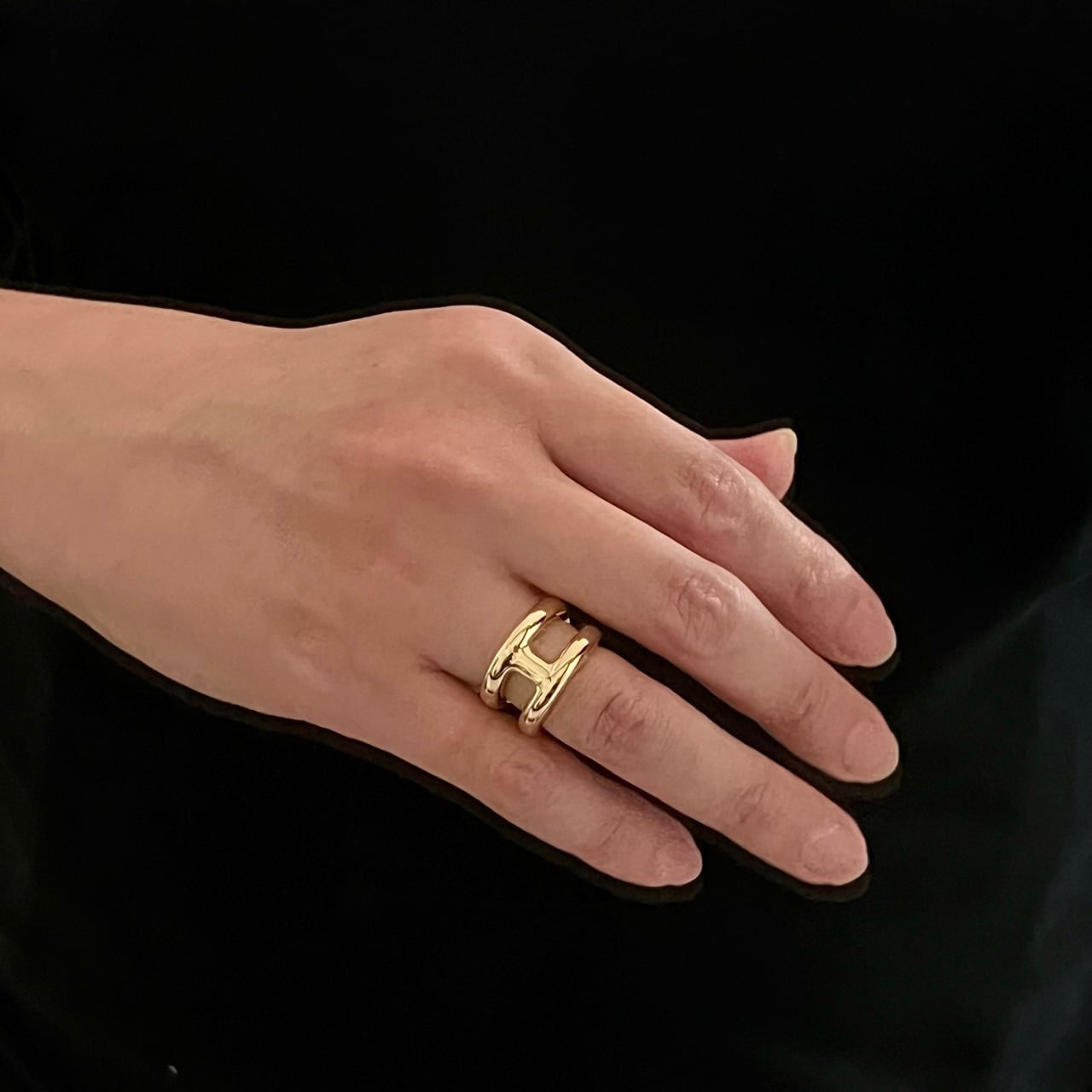 HERMES Osmose Ring PM 18K Yellow Gold 52 | エルメス オスモズ