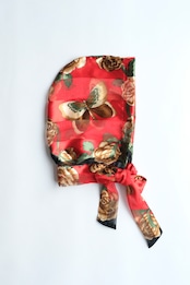 【suie】Scarf hood/ヴィンテージスカーフフード(red butterfly)
