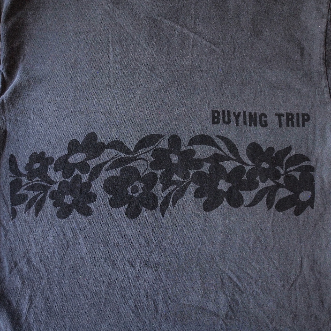 【BUYING TRIP】"Flower" Garment Dye Long Sleeve T-shirt (VINTAGE BLACK DYED)