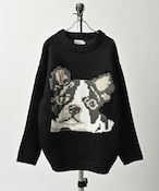 ATELANE 1.5g Low Gauge Knit Crew Neck dog (BLK) 25A-21001