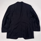J.PRESS AUTHENTIC MODEL ジェイプレス SUPER 100'S セットアップ ストライプ テーラードジャケット 裾ダブル スラックス スーツ 94-80-175/ネイビー ブラック メンズ