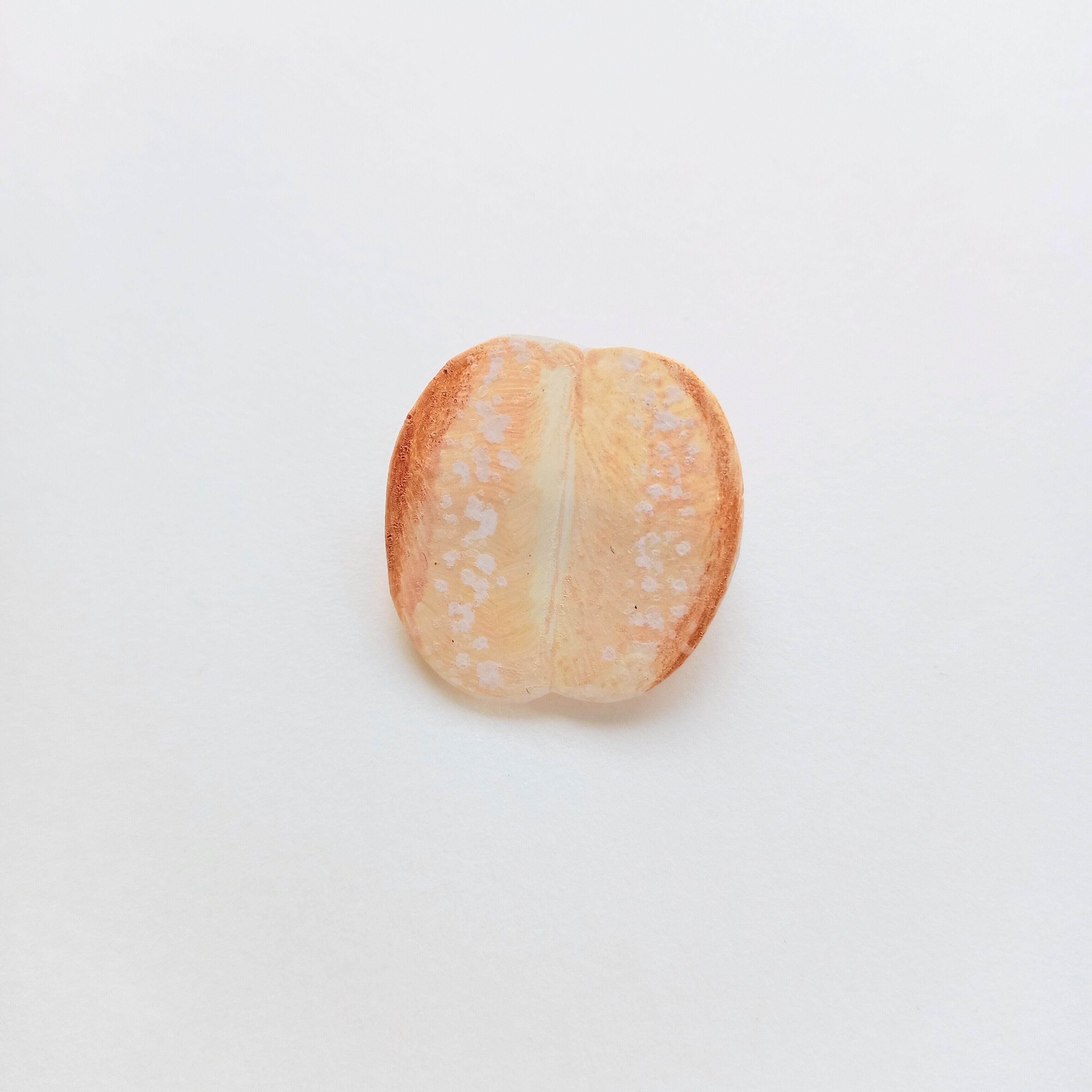 ヘンテコ ブローチ 白パン パン 手描き 一点もの