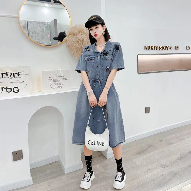 サマードレス スリムスカート 大きめサイズ 夏物 ミックスインファッション65345579967