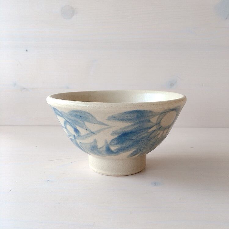 やちむん工房 與那嶺 水色 4寸お茶碗