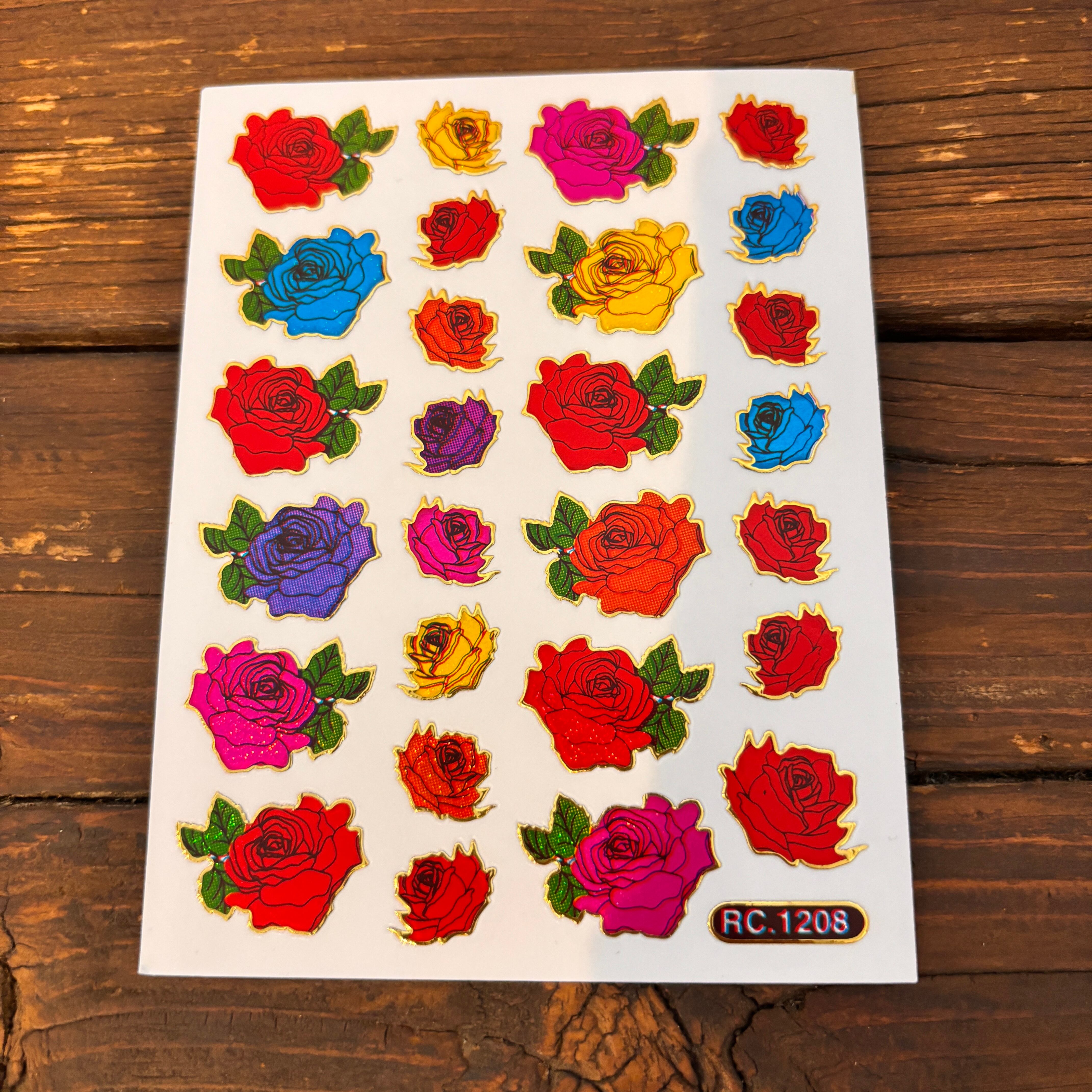 70 クラシカルな薔薇 レトロキラキラシール RC.1208 VCS01