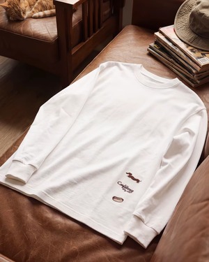 ダックスフンド刺繍ロングTシャツ / K0590