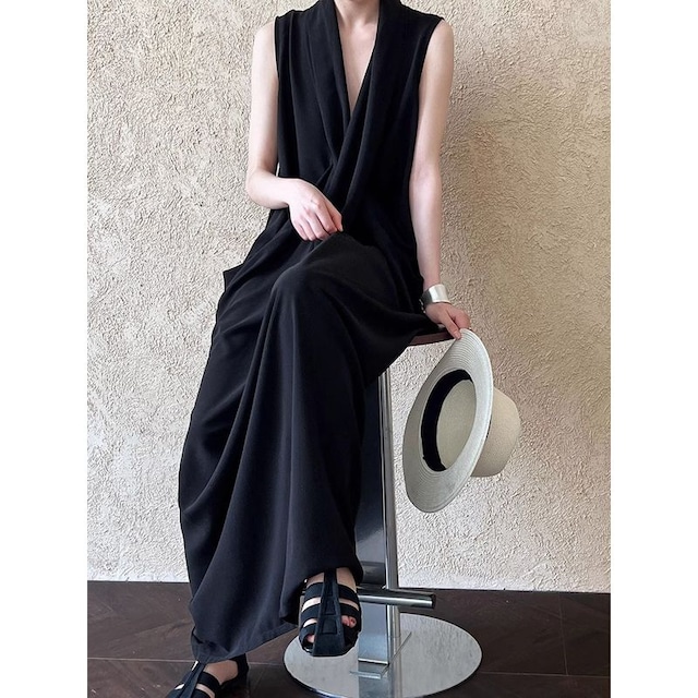 drape V neck one piece   101577