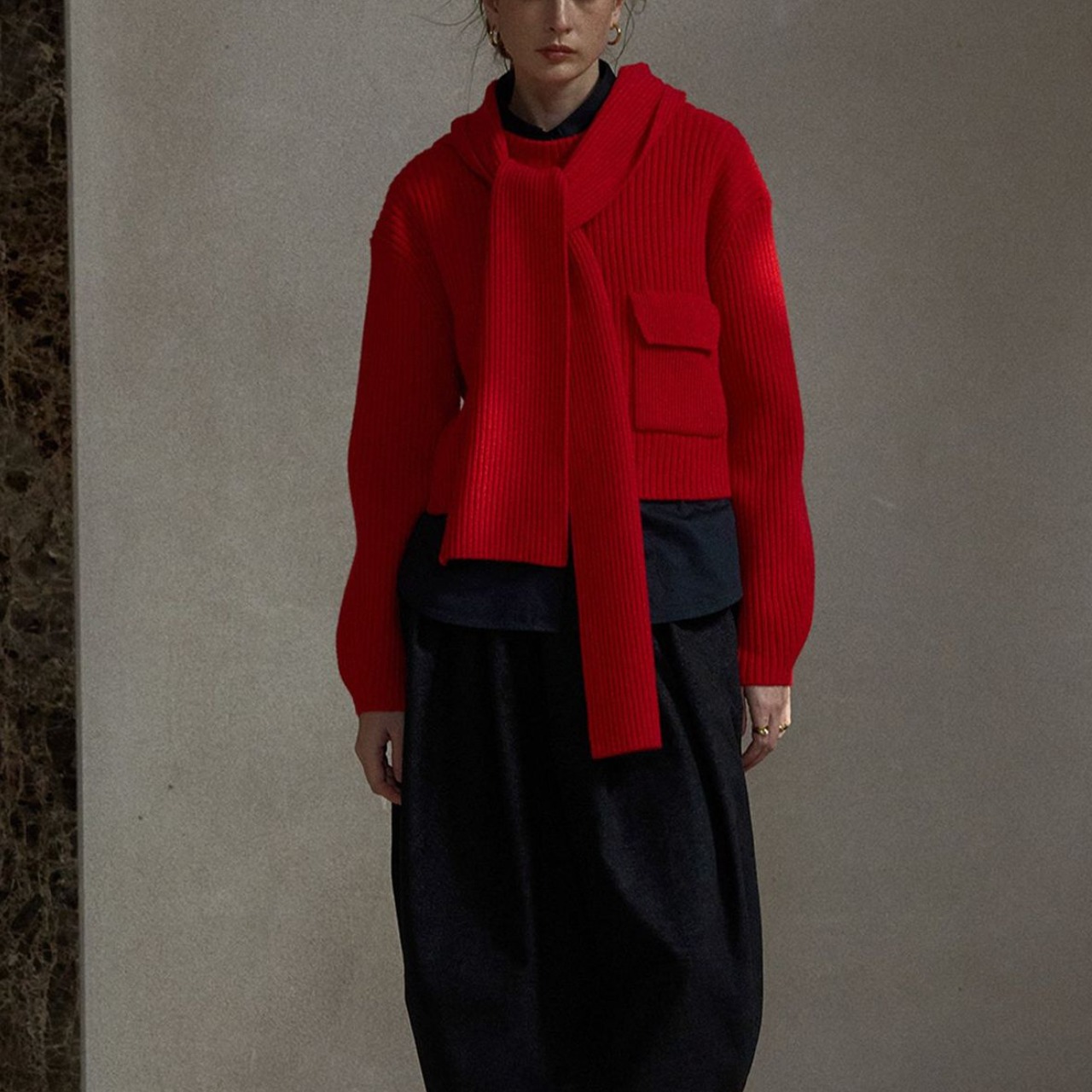 Rib Short Knit Top  T4224