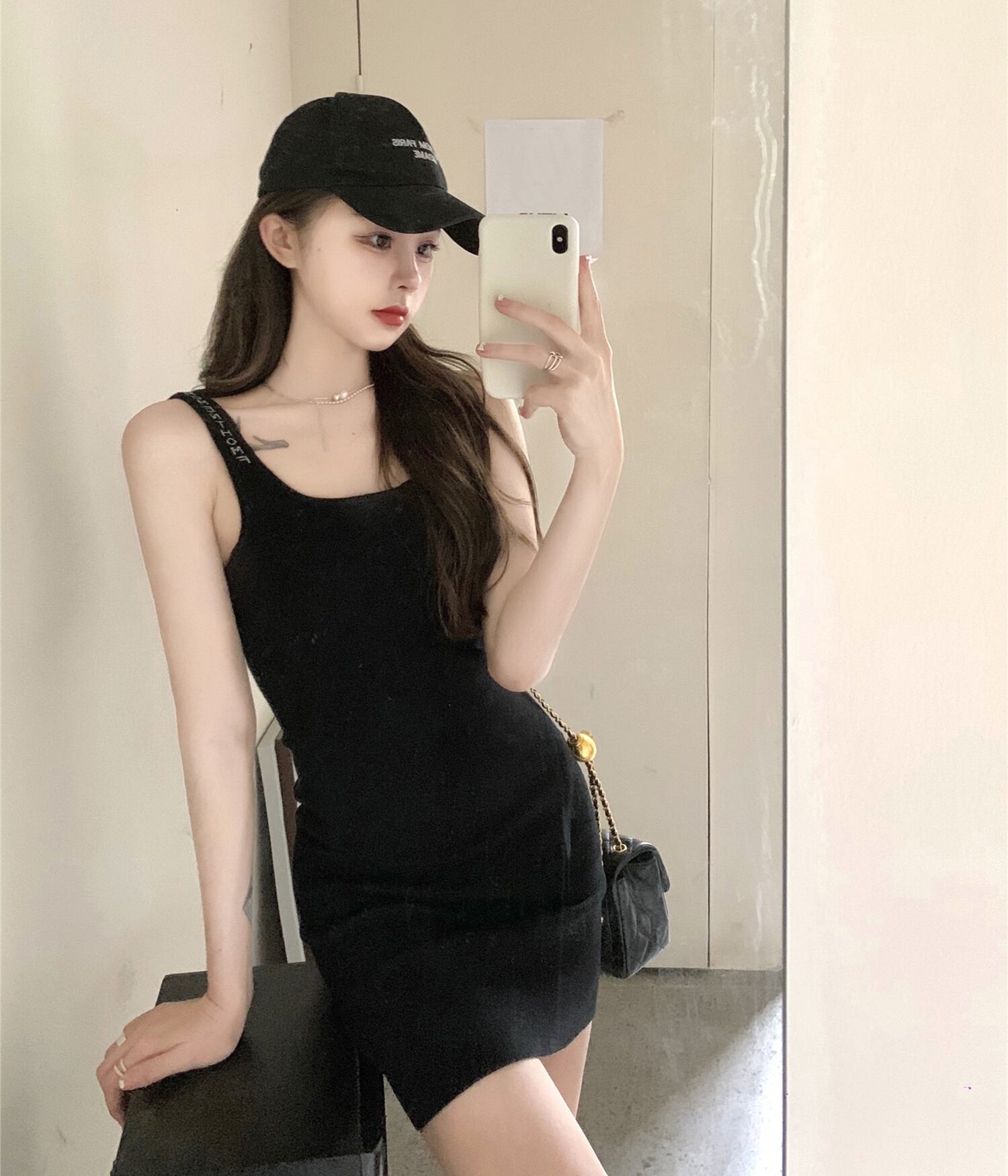 ドレス サマーショートスカート ウェストスリム 夏物 ブラックストロベリース59529094498