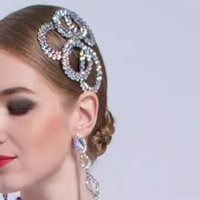 ラインストーン ヘアクリップ ビジュー ダンスヘッドピース ds1111