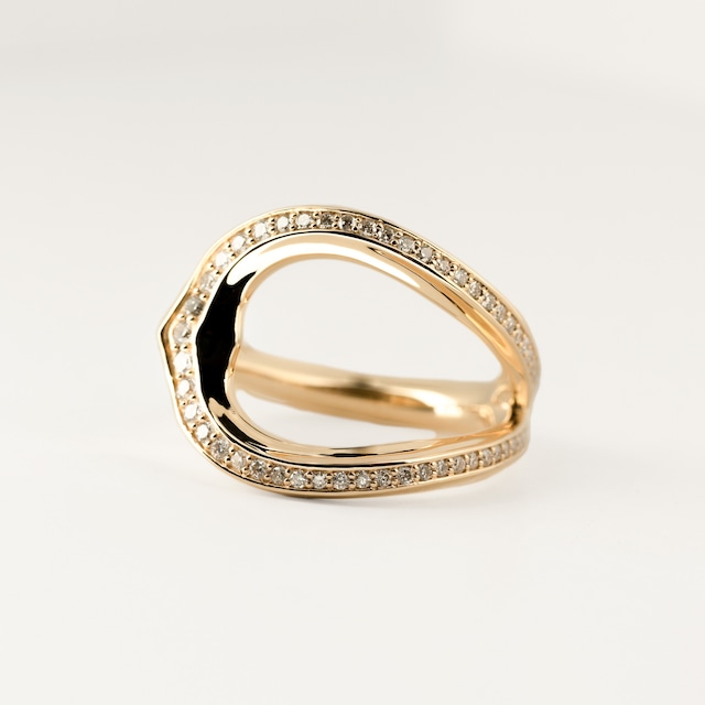 011-R2DS　Legame Ring with white diamond　K10YG