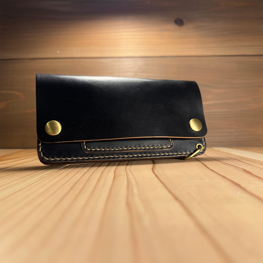 ◇ トラッカーウォレット ◇ サドルレザー 茶芯 ブラック ◇ | Pay ID