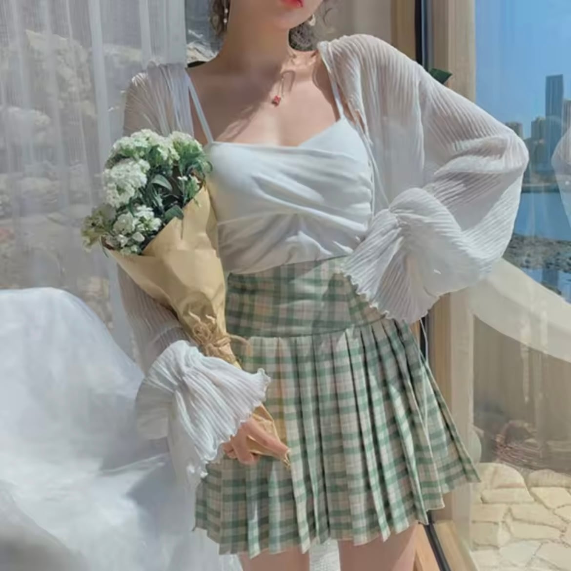 シフォンシアーカーディガン