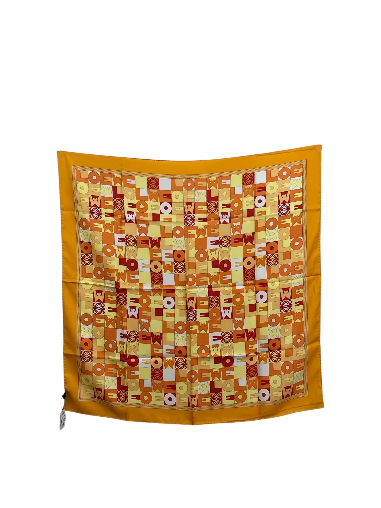 LOEWE ロエベ スカーフ オレンジ ロゴ アナグラム シルク vintage ヴィンテージ オールド hubgz2