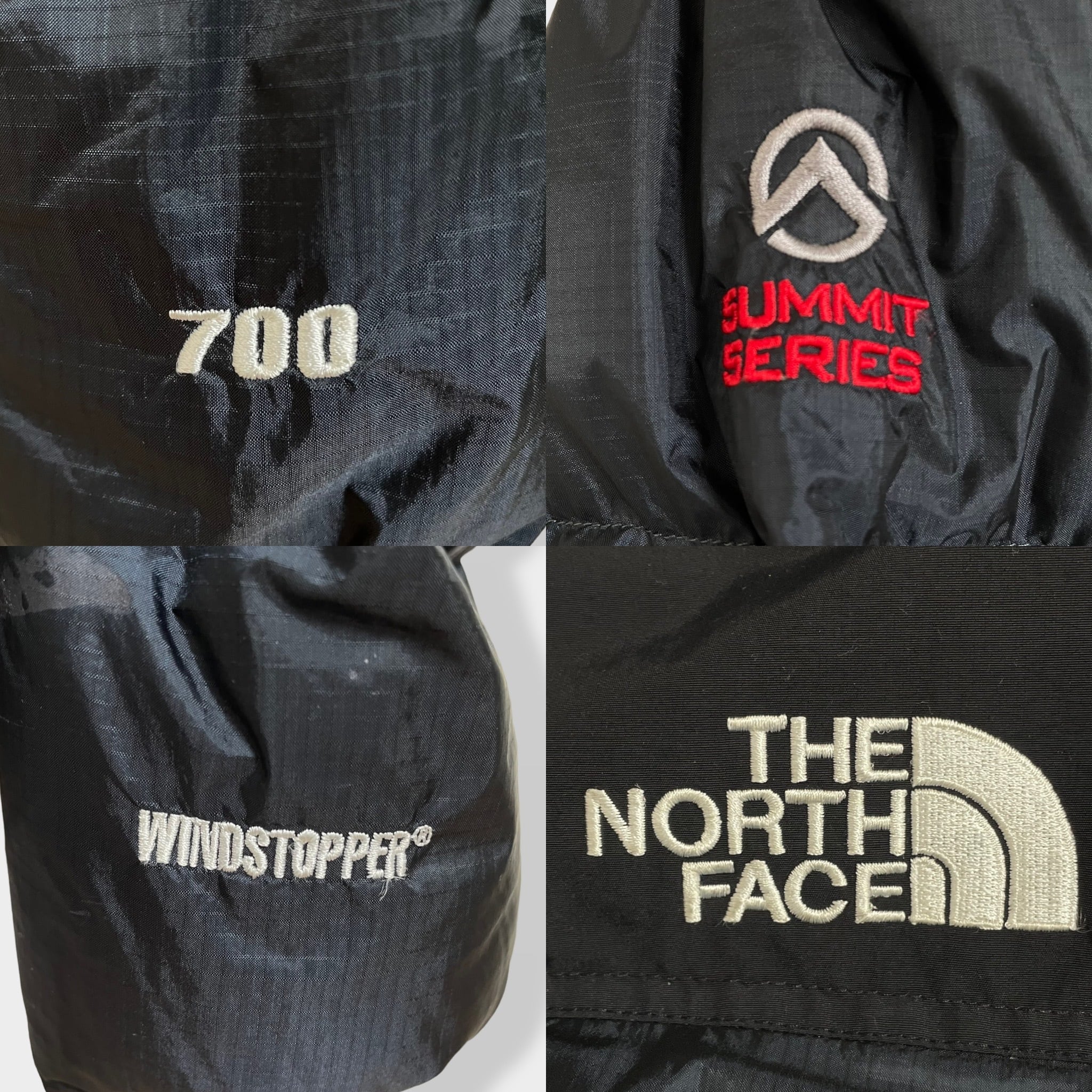 ザノースフェイス ダウンジャケット 700フィル L 刺繍ロゴ 韓国製 ブラック