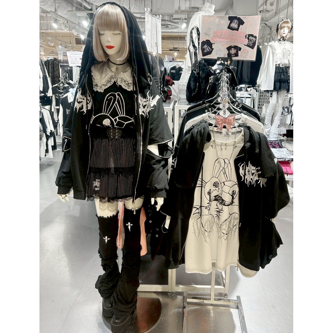 9/28 完売→再入荷!】新作☆ウサ耳ロゴZIPパーカー(薄手 9/28 完売→再入荷!】新作☆ウサ耳ロゴZIPパーカー(薄手