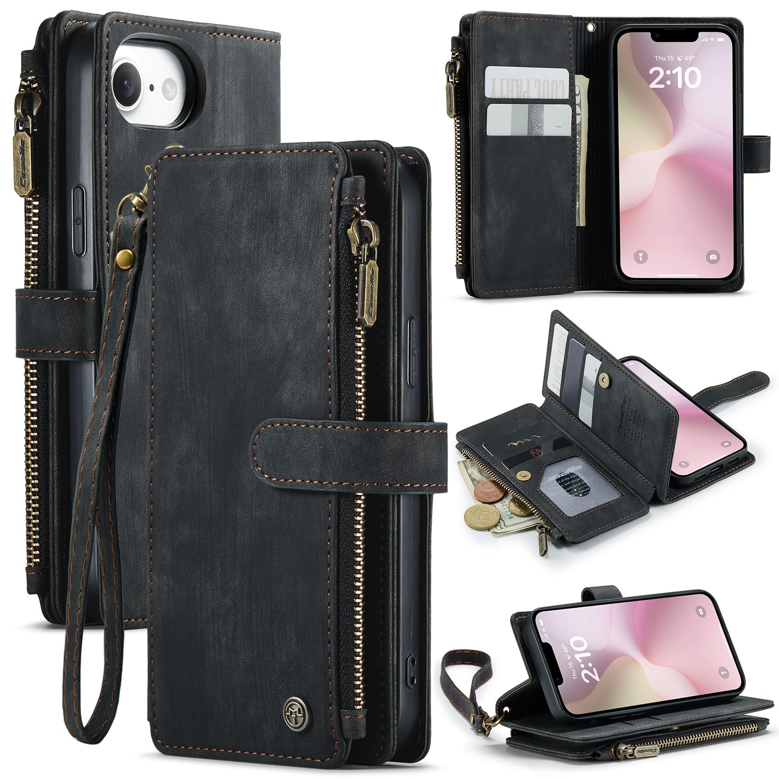 SeGinn 手帳型 カバー iPhone17E/16E 対応 ケース (ブラック)