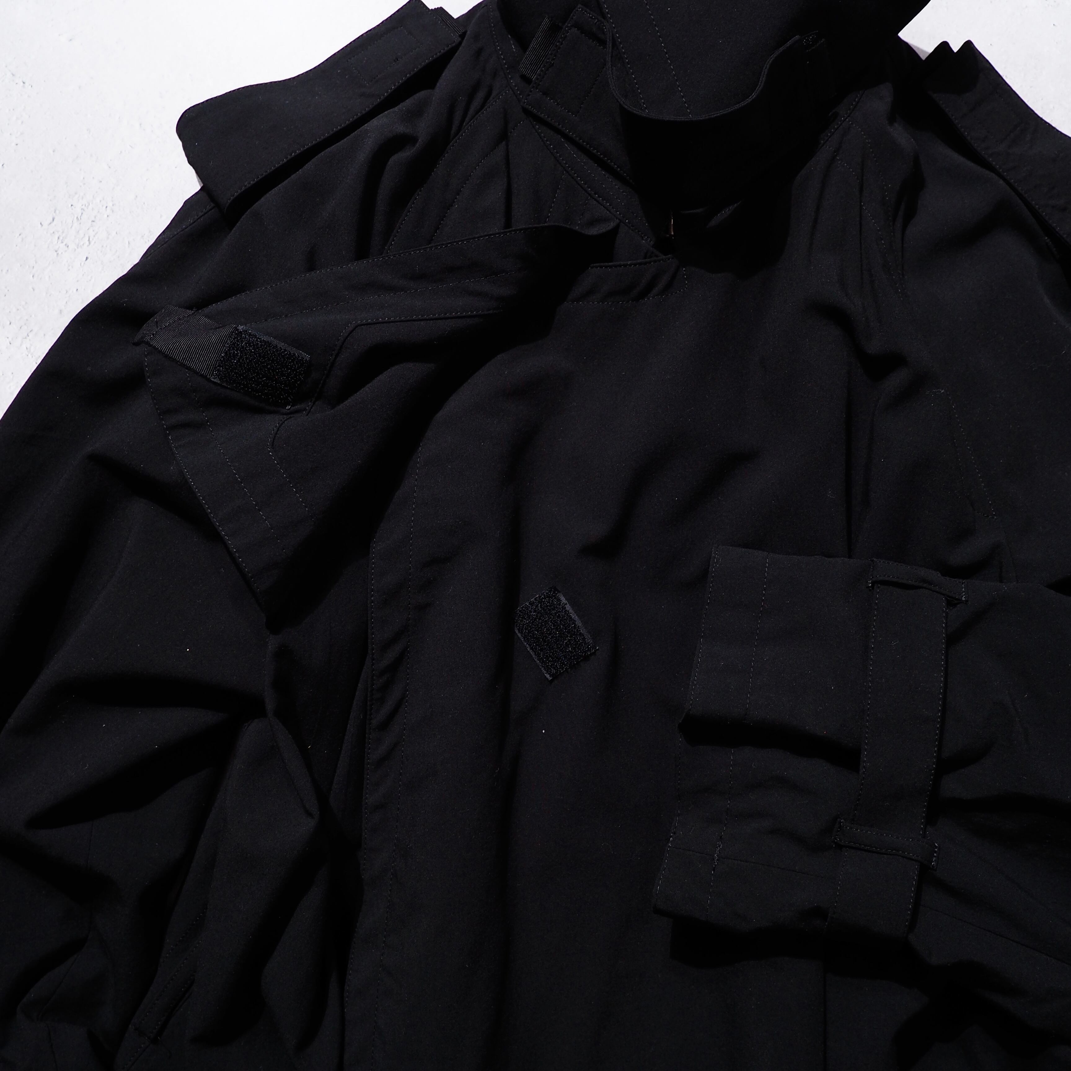Jean paul GAULTIER HOMME black drape trench coat