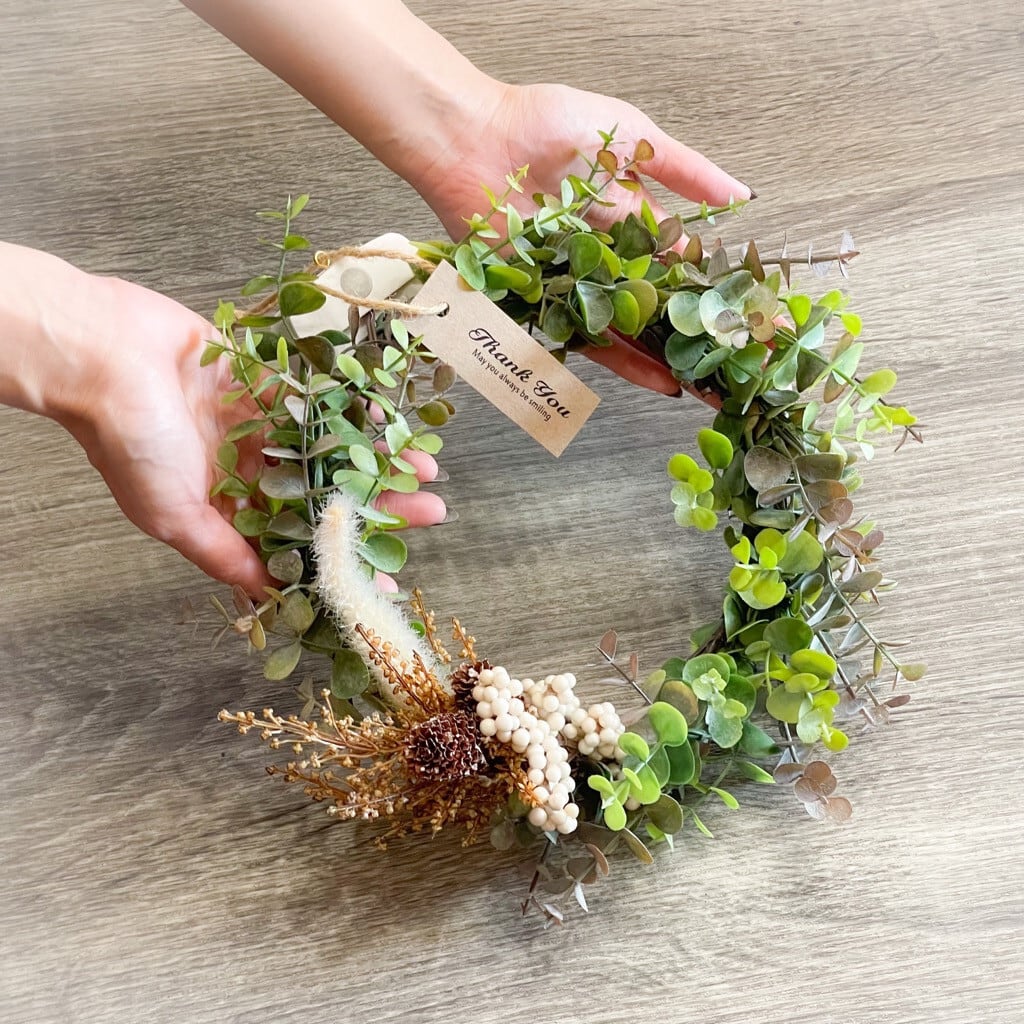 人感センサー ウェルカムリース フェイクグリーン 造花 | TOWA TYPE