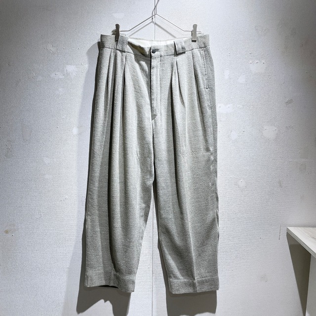 1990s Rough Pile fabrics two tuck wide slacks pants