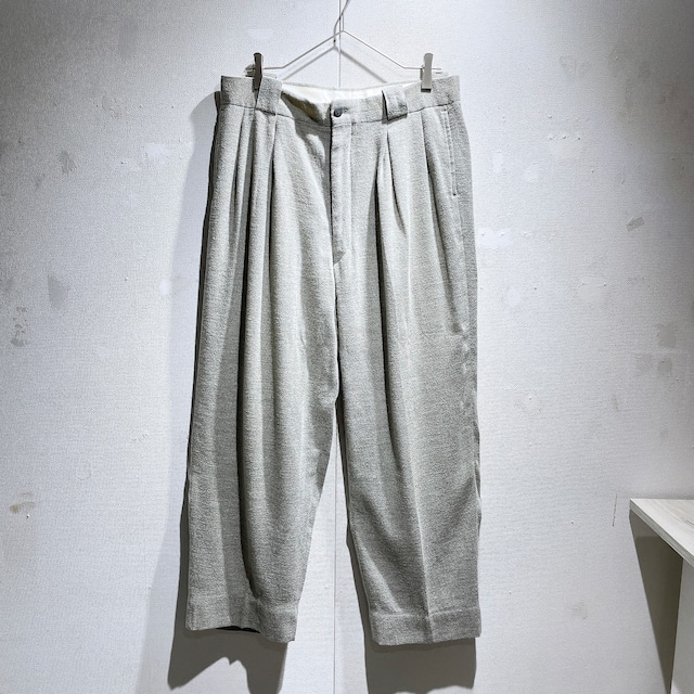 1990s Rough Pile fabrics two tuck wide slacks pants