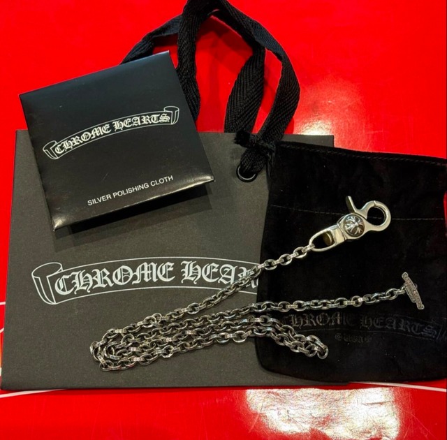 CHROME HEARTS クロムハーツ ペーパーチェーン 1クリップ ウォレットチェーン シルバー クロスパッチ