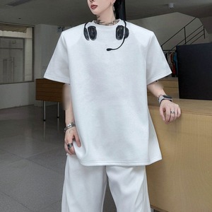 【Men】HAND-DRAWN HEADPHONE PRINT SHORT SLEEVE T-SHIRT S-2301