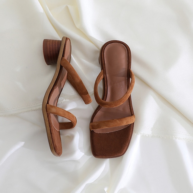 suede low heel sandals【2024013104】