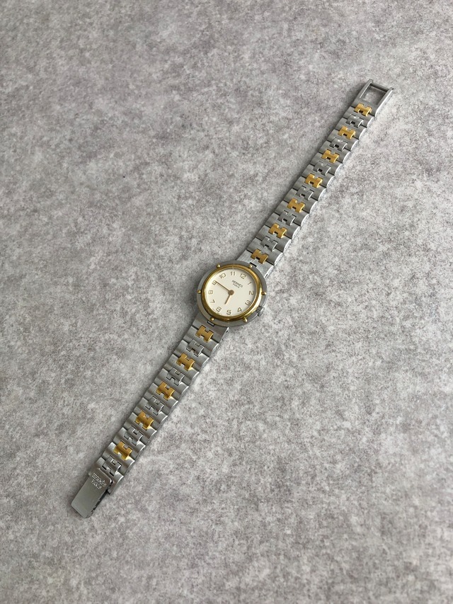 HERMES エルメス 腕時計 シルバー×ゴールド ステンレススチール クウォーツ クリッパー vintage ヴィンテージ オールド ud4ac3