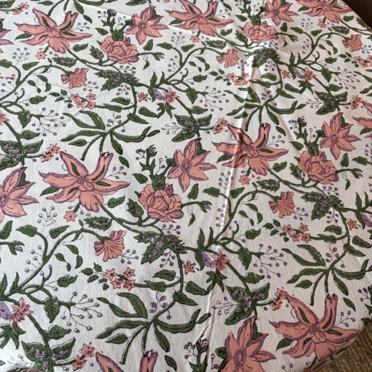 Round Cross Carino Block Print 3Color　ラウンドクロス カリーノブロックプリント　テーブルクロス　丸型　cloth　cover