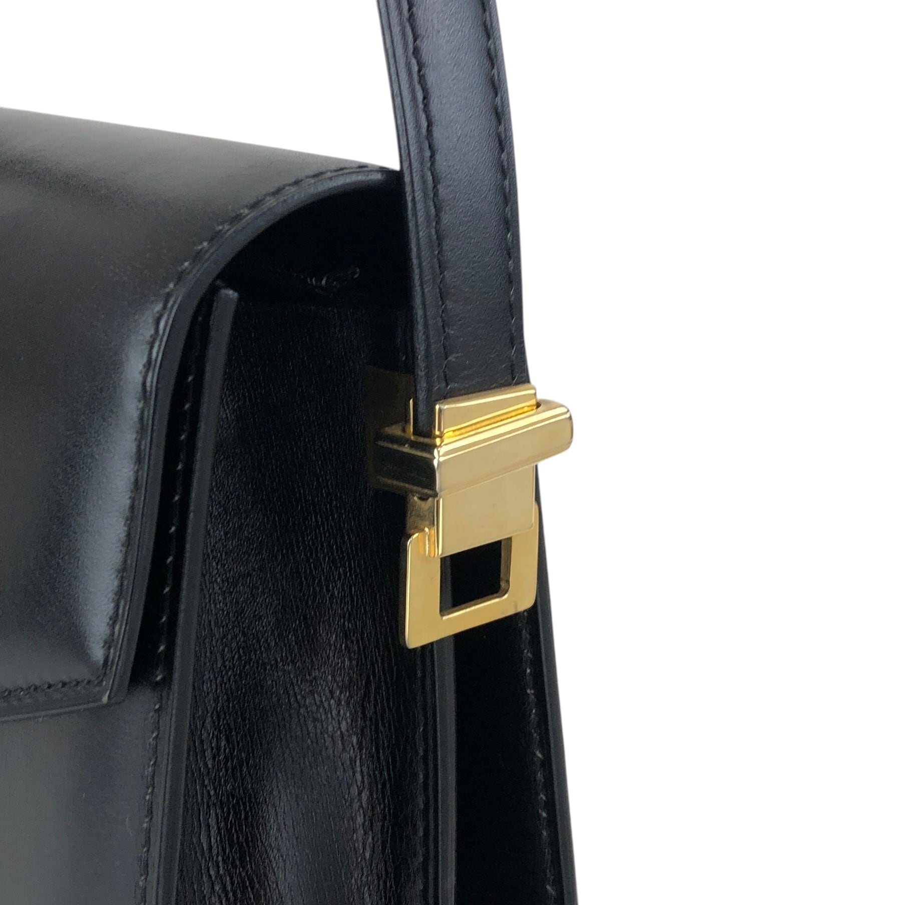 CELINE セリーヌ ショルダーバッグ ブラック ガンチーニ レザー