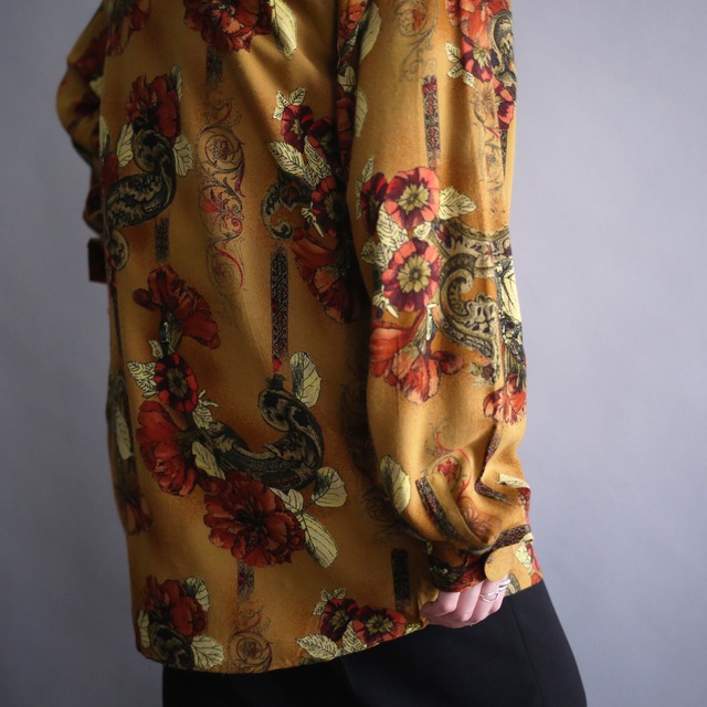 flower art good color pattern loose rayon shirt