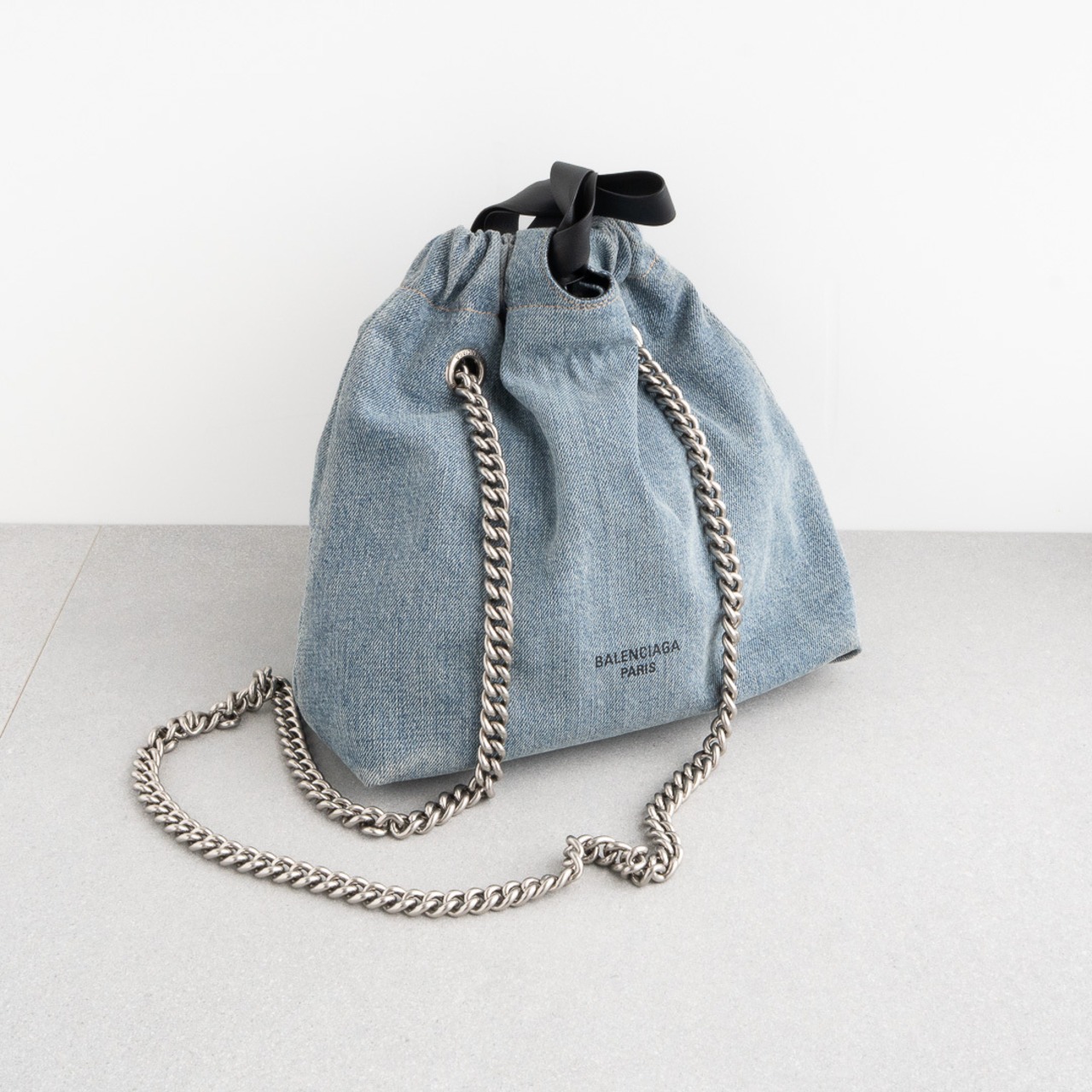 バレンシアガ クラッシュ スモール トートバッグ デニム SS24