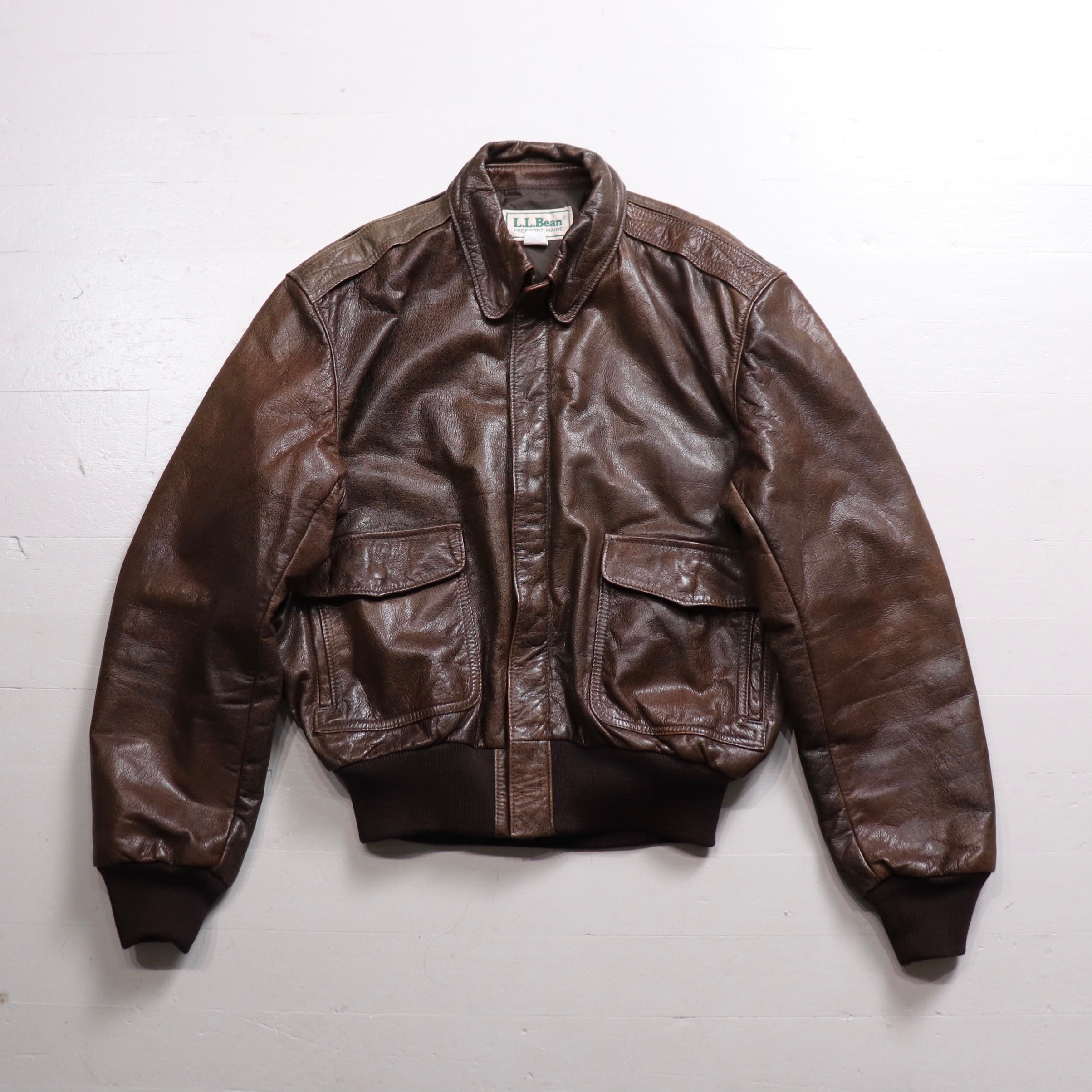 80s USA製 L.L.Bean エルエルビーン A-2 レザージャケット-