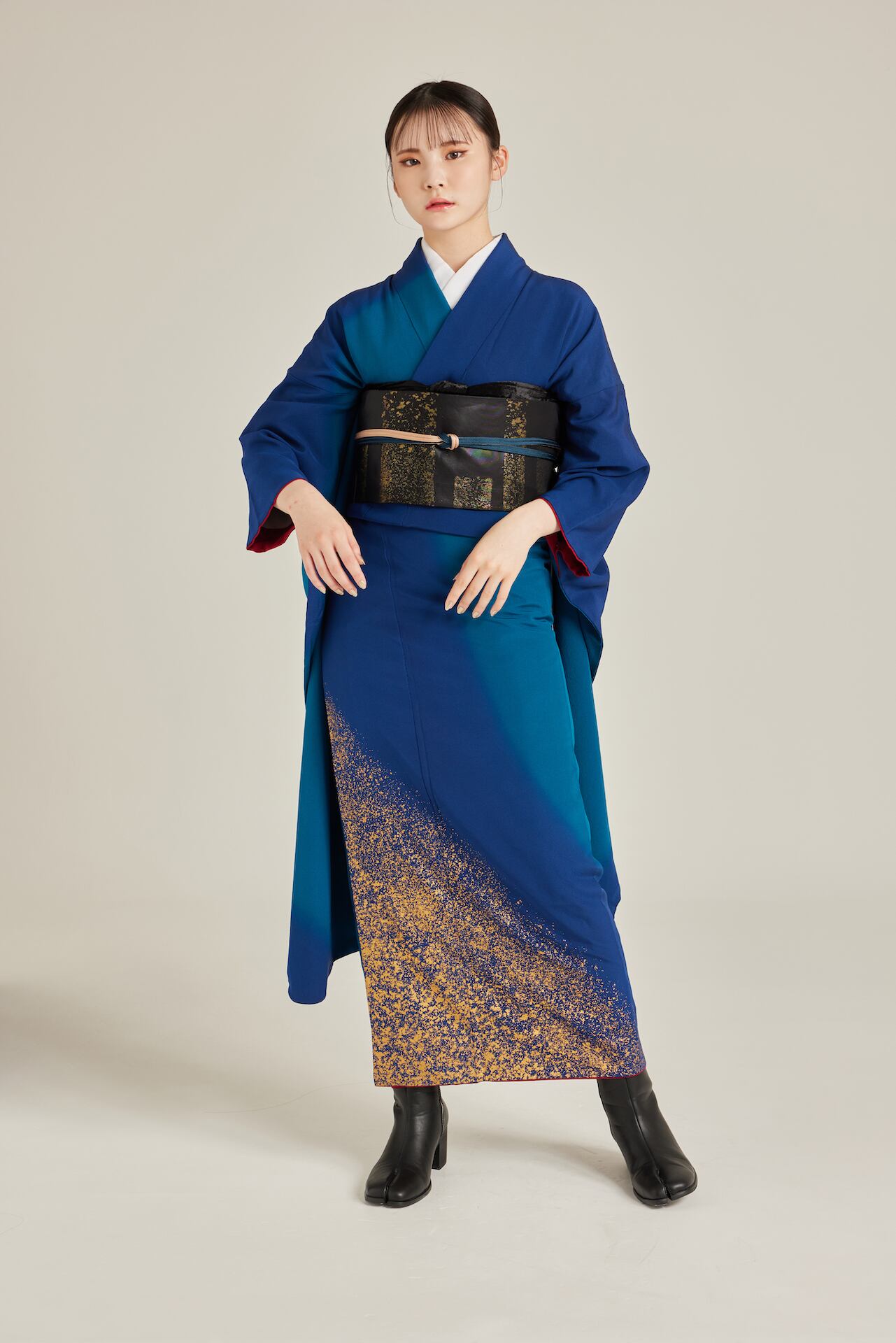 訪問着 中古 小豆色 焦げ茶 古典 裄丈66.5cm 身丈164.5cm 結婚式 着物