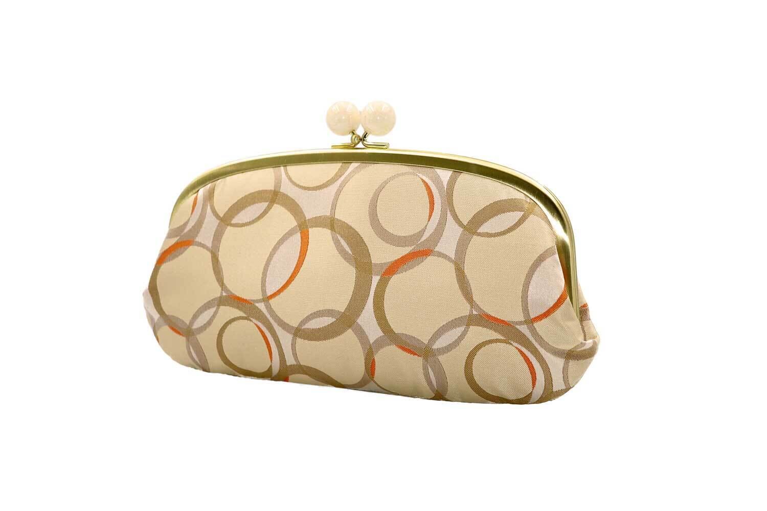 西陣織・がま口長財布・伝統工芸・親子がま口・大容量・バブルドット