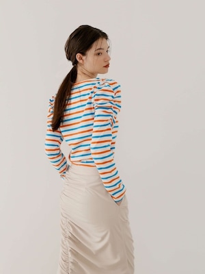 puff sleeve border tee