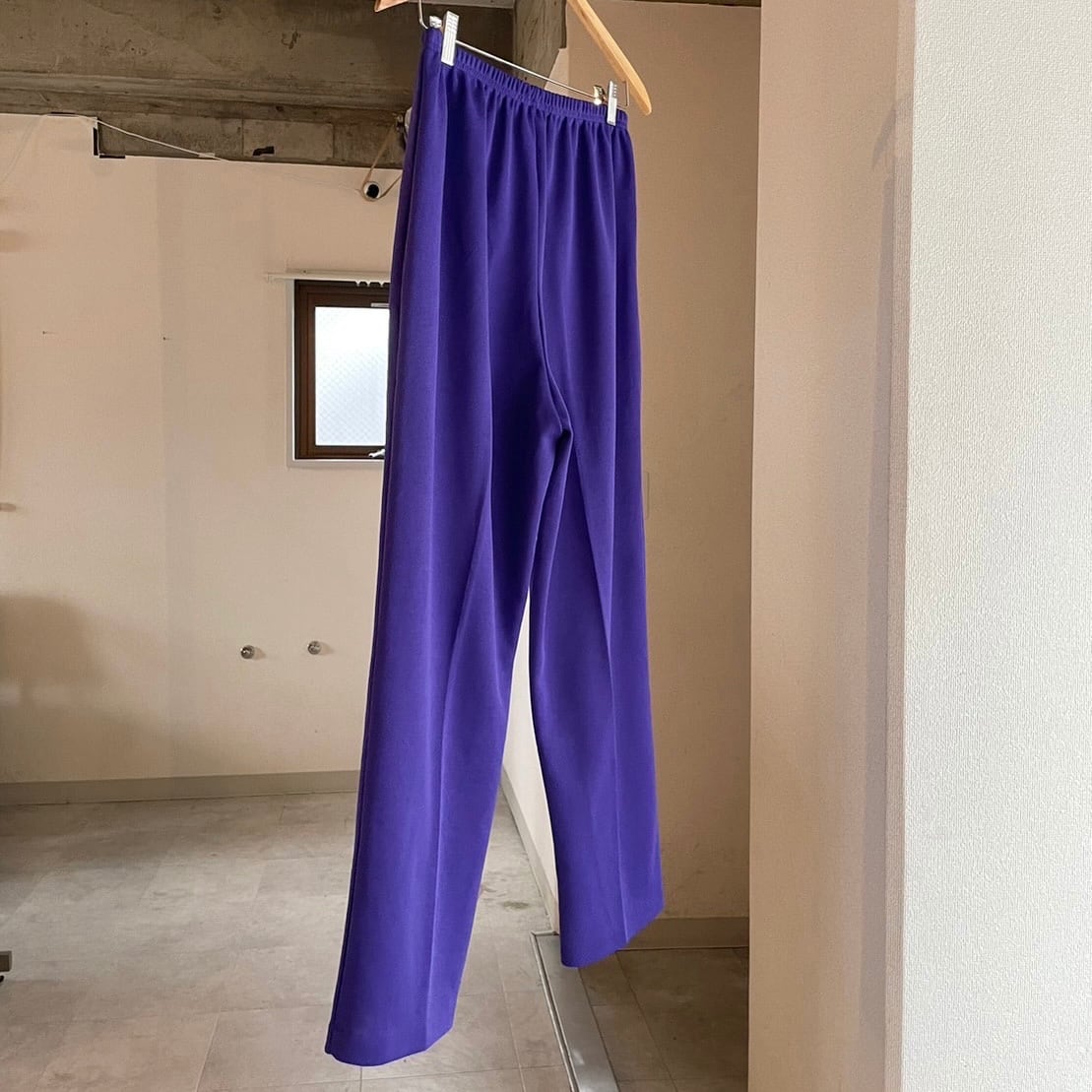 purple pants ｜ 紫 パープル パンツ センタープレス スラックス 古着
