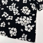 Yves Saint Laurent イヴサンローラン 花柄 総柄 半袖Tシャツ カットソー サイズ L /ブラック/ビンテージ/福助代理