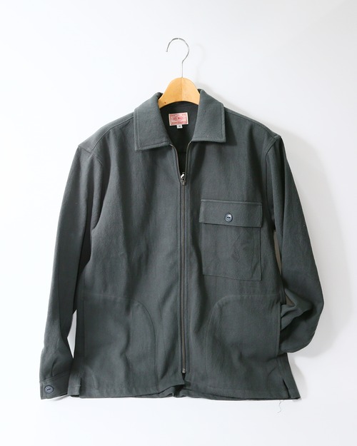 BIG MIKE｜Heavy Flannel Zip Shirt Jacket -Olive-
