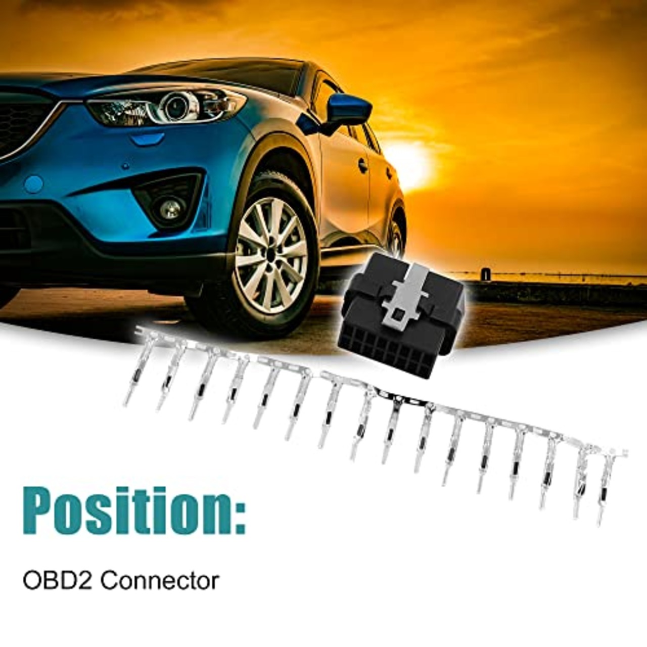 ACROPIX OBD2コネクタ OBD2 自動車 コネクタ オス アダプタ ソケット 16端子付き ブラック