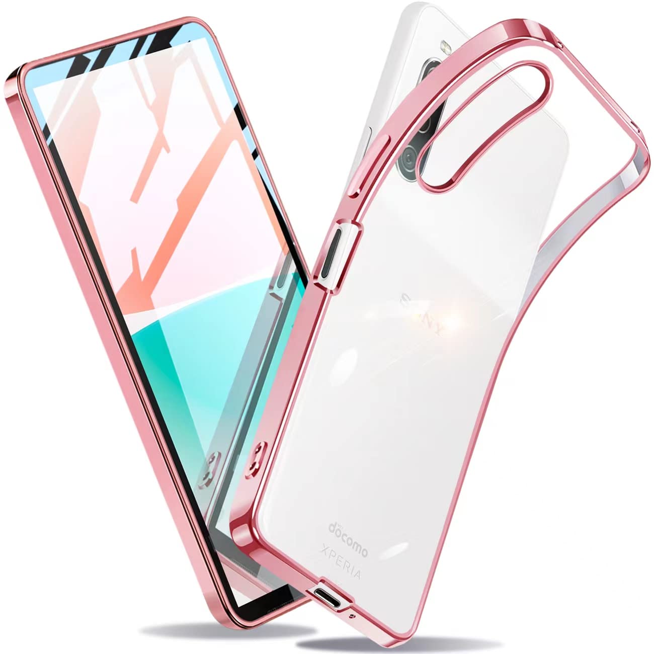 Montue 対応 Xperia 10 IV ケース クリア SO-52C スマホケース SOG07 カバー 衝撃吸収 薄型 TPU 軽量 ストラップホール付き 全面の保護 (ローズゴールド)