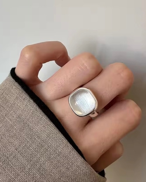 S925 Crystal square ring (R96)