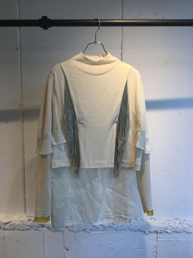 PONTI   R/C JERSEY FRINGE COMBINATION TOP (Off White)