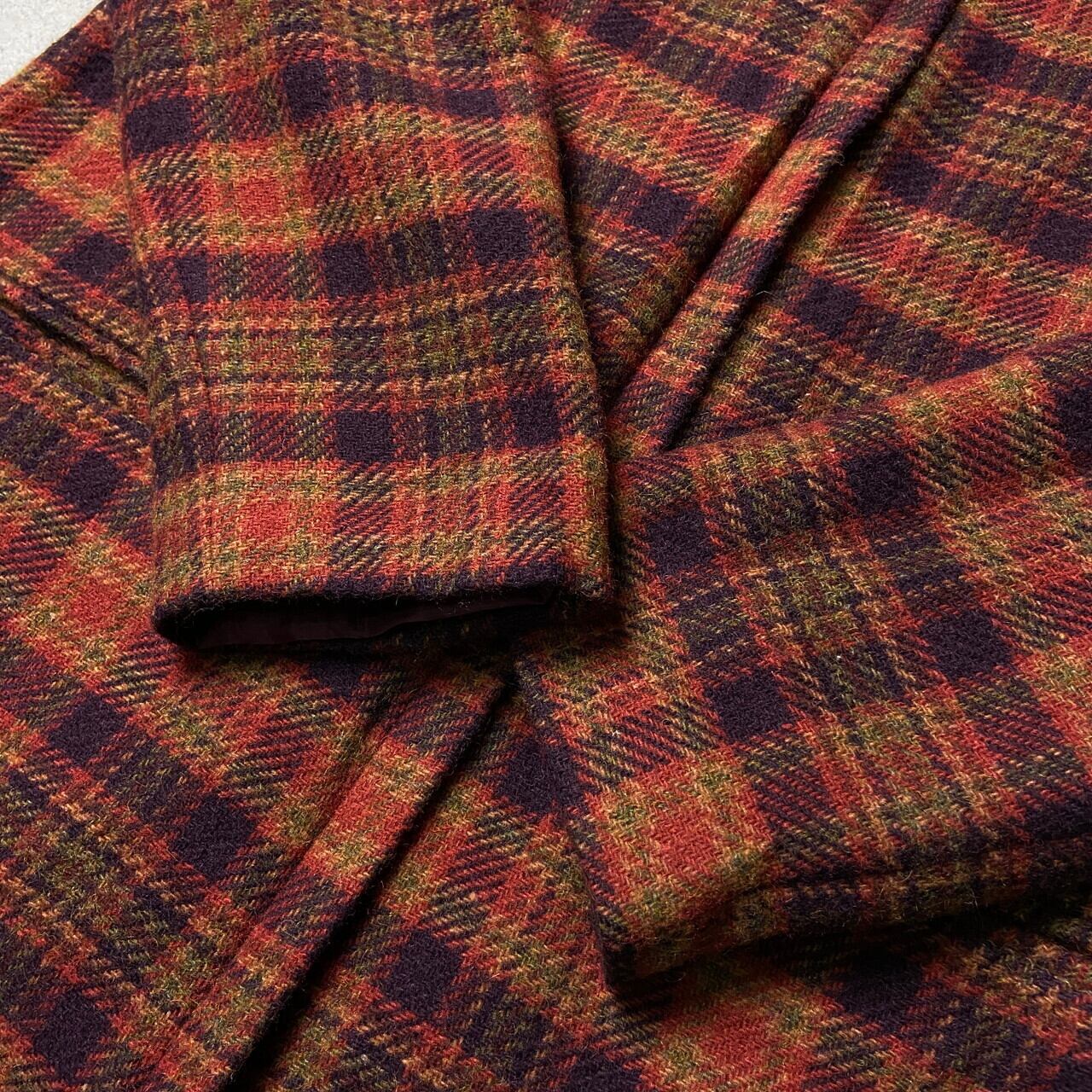 REQUIREMENTS フルジップ チェック柄 ウールジャケット レディースL