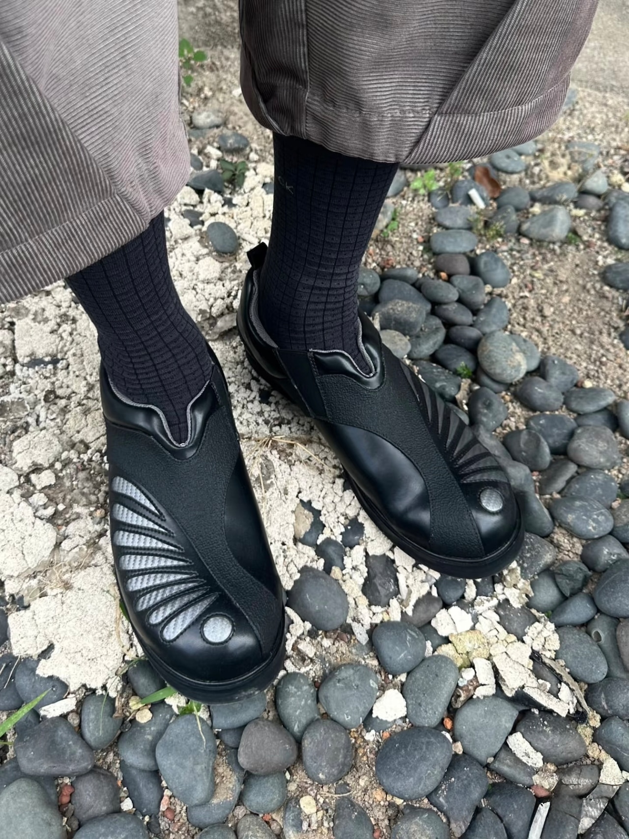 54A0 × musaafeer Asymmetric Round-Toe Casual Shoes