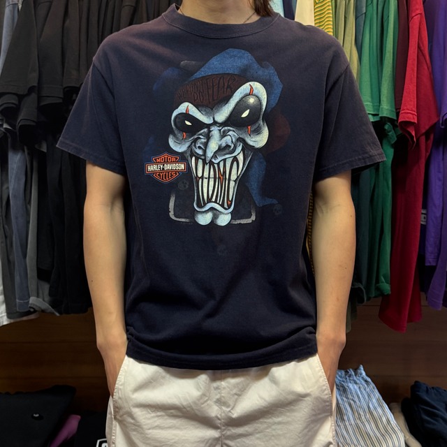 HARLEY-DAVIDSON ハーレーダビッドソン Tシャツ 両面ロゴ ピエロ