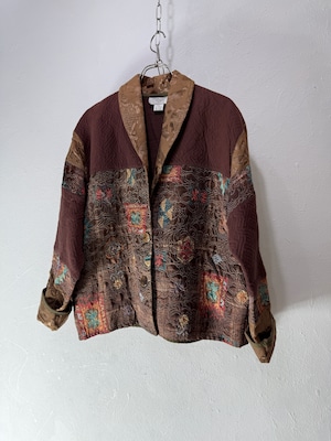 90’s Art design jacquard Patchwork Jacket